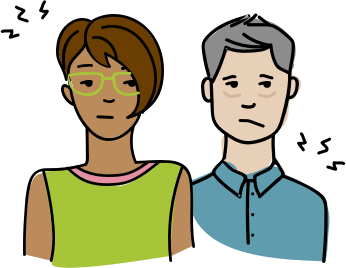 illustration of burnedout employees