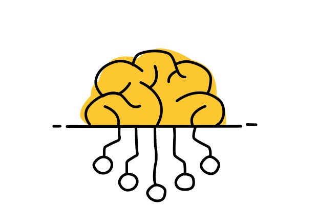 icon of circles connected to a brain
