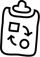 icon clipboard square circle