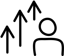 icon up arrows with person