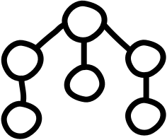 icon circles with connecting lines