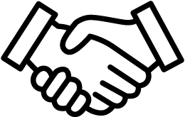 icon handshake in heart