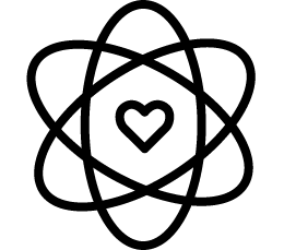 icon heart in atom