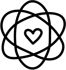 icon heart in atom