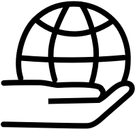 icon of hand holding globe
