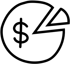 icon circle with dollar sign and one slice removed