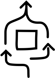 icon arrows pointing around box