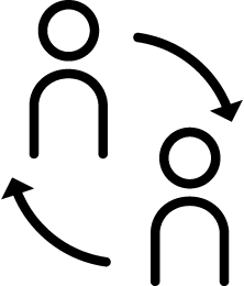 icon of people with arrows in circle