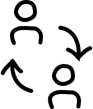 icon of people with arrows in circle