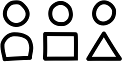 icon of different people shapes